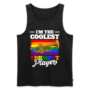 Posaune Jazzmusik Trompetenspieler - Männer Premium Bio Tank Top - Schwarz - Vorne - Michal (187cm)