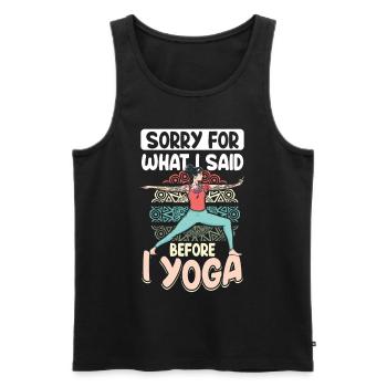 Méditation Zen Mindfulness Spirituelle Yogi - Débardeur bio Premium Homme - noir - Devant - Michal (187cm)