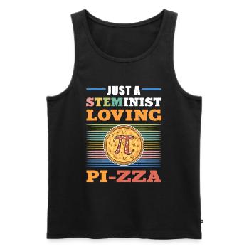 Just A Steminist Loving Pi-Zza Steminist Science - Männer Premium Bio Tank Top - Schwarz - Vorne - Michal (187cm)
