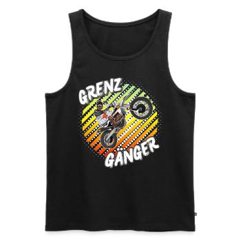 Motocross / Enduro / Freestyle mx / Dirtbike retro - Männer Premium Bio Tank Top - Schwarz - Vorne - Michal (187cm)