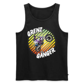 Motocross / Enduro / Freestyle mx / Dirtbike retro - Männer Premium Bio Tank Top - Schwarz - Vorne - Michal (187cm)