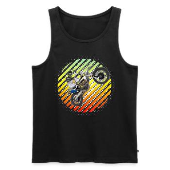 Motocross / Enduro / Freestyle mx / Dirtbike retro - Men's Premium Organic Tank Top - black - Front - Michal (187cm)