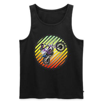 Motocross / Enduro / Freestyle mx / Dirtbike retro - Männer Premium Bio Tank Top - Schwarz - Vorne - Michal (187cm)