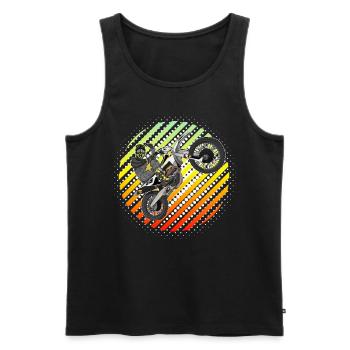 Motocross / Enduro / Freestyle mx / Dirtbike retro - Men's Premium Organic Tank Top - black - Front - Michal (187cm)
