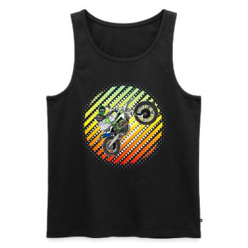 Motocross / Enduro / Freestyle mx / Dirtbike retro - Men's Premium Organic Tank Top - black - Front - Michal (187cm)