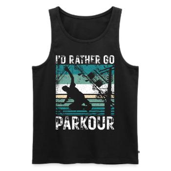 Parkour Free Running Traceur - Men's Premium Organic Tank Top - black - Front - Michal (187cm)