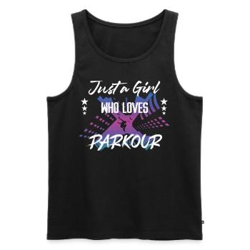 Parkour Free Running Traceur Girl - Men's Premium Organic Tank Top - black - Front - Michal (187cm)