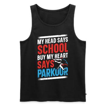 Parkour Free Running Traceur - Men's Premium Organic Tank Top - black - Front - Michal (187cm)