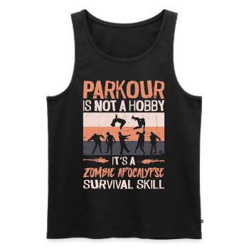 Parkour Free Running Traceur - Débardeur bio Premium Homme - noir - Devant - AI Model Male 178 light (178cm)