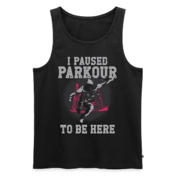 Parkour Free Running Traceur - Men's Premium Organic Tank Top - black - Front - Michal (187cm)