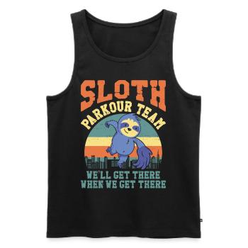 Parkour Free Running Traceur Sloth - Men's Premium Organic Tank Top - black - Front - Michal (187cm)