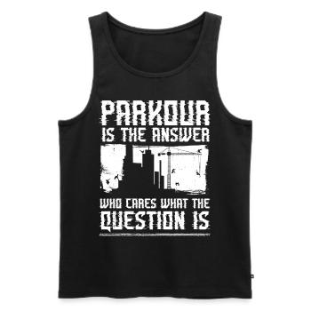 Parkour Free Running Traceur - Débardeur bio Premium Homme - noir - Devant - Michal (187cm)