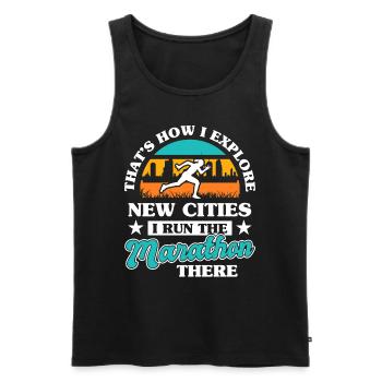 Marathon Competition Sport Ultramarathon Battle - Men's Premium Organic Tank Top - black - Front - Michal (187cm)
