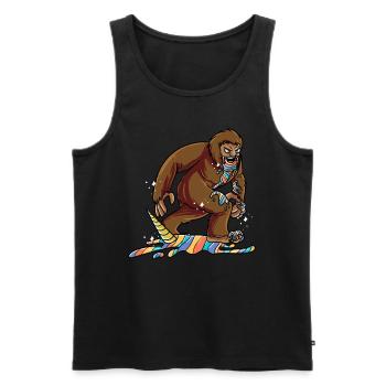 Funny Bigfoot Sasquatch Unicorn Lover - Men's Premium Organic Tank Top - black - Front - Michal (187cm)