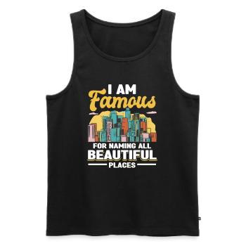 Tour Sightseeing US American Tour Guide - Men's Premium Organic Tank Top - black - Front - AI Model Male 178 light (178cm)