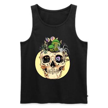 Horror Halloween Spinne Totenkopf Herbst Pilze - Männer Premium Bio Tank Top - Schwarz - Vorne - Michal (187cm)