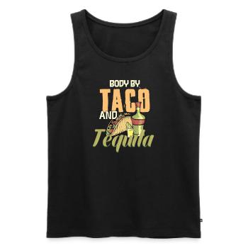 Taco Mexican Food Mexico Tortilla Burrito - Men's Premium Organic Tank Top - black - Front - AI Model Male 178 light (178cm)