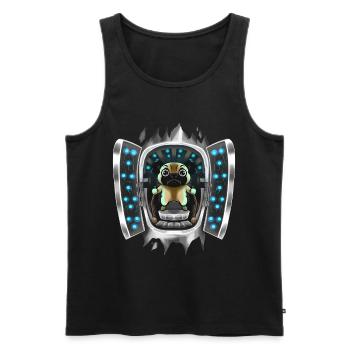 Pug Inside Costume Pug Takes Over Control - Men's Premium Organic Tank Top - black - Front - AI Model Male 178 light (178cm)