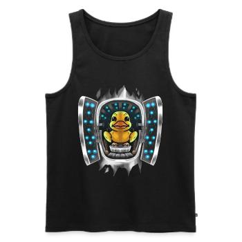 Duck Inside Costume Duck Takes Over Control - Men's Premium Organic Tank Top - black - Front - AI Model Male 178 light (178cm)