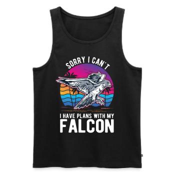 Falconer Cadeau Fauconnerner Fauconnernière - Débardeur bio Premium Homme - noir - Devant - Michal (187cm)