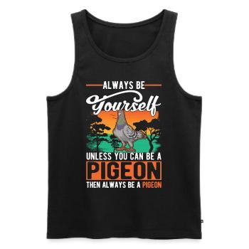 Pigeon Cadeau Pigeon Colombier Plus Chic Pigeon Voyageur - Débardeur bio Premium Homme - noir - Devant - Michal (187cm)
