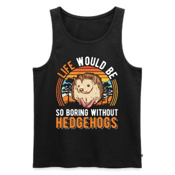 La vie serait si ennuyeuse sans Hedgehogs Hedgehog - Débardeur bio Premium Homme - noir - Devant - Michal (187cm)