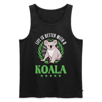 Life is better with a Koala Koala Bear - Men's Premium Organic Tank Top - black - Front - Michal (187cm)