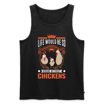 Chicken Chicken Breeding Chicken Farmer - Men's Premium Organic Tank Top - black - Front - AI Model Male 178 light (178cm)
