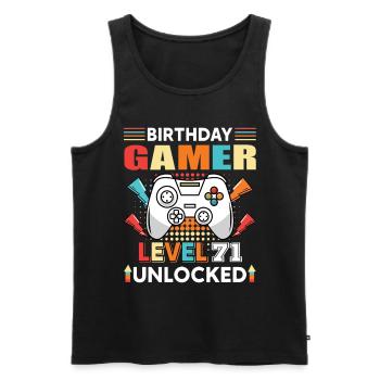 Birthday Gamer Level 71 Unlocked 71 - Men's Premium Organic Tank Top - black - Front - Michal (187cm)