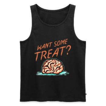 Zombie Brain veut un peu de friandise Halloween - Débardeur bio Premium Homme - noir - Devant - Michal (187cm)