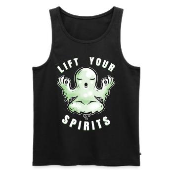 Lift Your Spirits Ghost Yoga Meditation Spirit - Men's Premium Organic Tank Top - black - Front - Michal (187cm)
