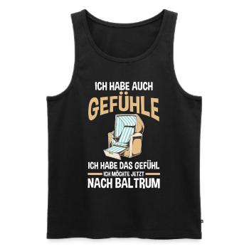 Nordsee Baltrum - Männer Premium Bio Tank Top - Schwarz - Vorne - AI Model Male 178 light (178cm)