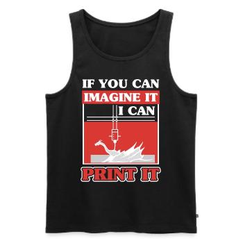 3D Scan Digital Printing Printer - Men's Premium Organic Tank Top - black - Front - AI Model Male 178 light (178cm)