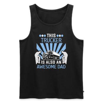 Trucker Father's Day Truck Driver Truck Driver - Men's Premium Organic Tank Top - black - Front - AI Model Male 178 light (178cm)