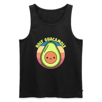 Avocado Design für Vegetarier und Veganer - Männer Premium Bio Tank Top - Schwarz - Vorne - AI Model Male 178 light (178cm)