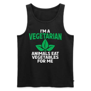 Vegetarische Tiere Essen Gemüse Für Mich Lustiger - Männer Premium Bio Tank Top - Schwarz - Vorne - AI Model Male 178 light (178cm)