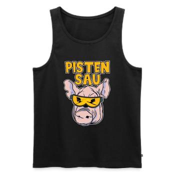 Skifahrer Pistensau Ski - Männer Premium Bio Tank Top - Schwarz - Vorne - AI Model Male 178 light (178cm)