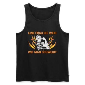 Welder Spruch Design for MetalWorkers - Men's Premium Organic Tank Top - black - Front - Michal (187cm)