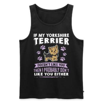 Hunde Spruch Yorkshire Terrier Design - Männer Premium Bio Tank Top - Schwarz - Vorne - Michal (187cm)
