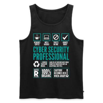 Cyber Security Professional Facts Coding Hacker - Débardeur bio Premium Homme - noir - Devant - Michal (187cm)