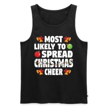 Most Likely To Spread Christmas Cheer Weihnachten - Men's Premium Organic Tank Top - black - Front - AI Model Male 178 light (178cm)