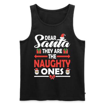 Dear Santa Claus these are the bad guys X-Mas - Men's Premium Organic Tank Top - black - Front - AI Model Male 178 light (178cm)