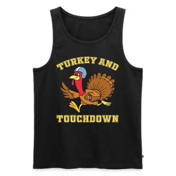 Thanksgiving Turkey And Touchdowns - Thanksgiving - Männer Premium Bio Tank Top - Schwarz - Vorne - Michal (187cm)