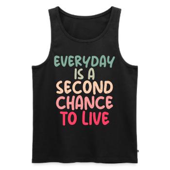 Jeder Tag Ist Die Zweite Chance, Ein Farbenfrohes - Männer Premium Bio Tank Top - Schwarz - Vorne - AI Model Male 178 light (178cm)