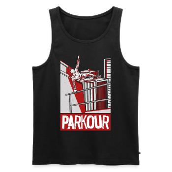 Parkour Free Running Traceur - Männer Premium Bio Tank Top - Schwarz - Vorne - Michal (187cm)