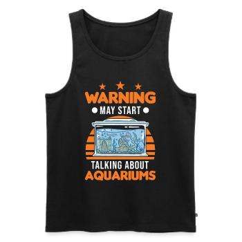 Warning Aquarium Aquaristics Aquarist Aquarist - Men's Premium Organic Tank Top - black - Front - AI Model Male 178 light (178cm)