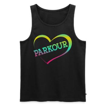 Parkour Free Running Traceur Girl - Men's Premium Organic Tank Top - black - Front - Michal (187cm)