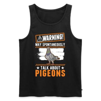Warnung Taube Taubenzüchter Stadttaube - Männer Premium Bio Tank Top - Schwarz - Vorne - Michal (187cm)