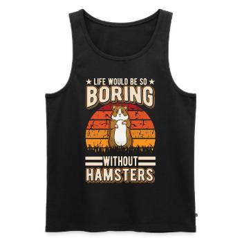 Hamster Owner Golden Hamster Hamster - Men's Premium Organic Tank Top - black - Front - AI Model Male 178 light (178cm)