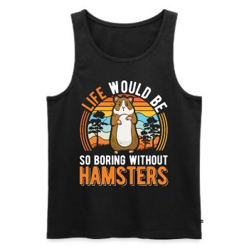 Hamster Owner Golden Hamster Hamster - Men's Premium Organic Tank Top - black - Front - AI Model Male 178 light (178cm)